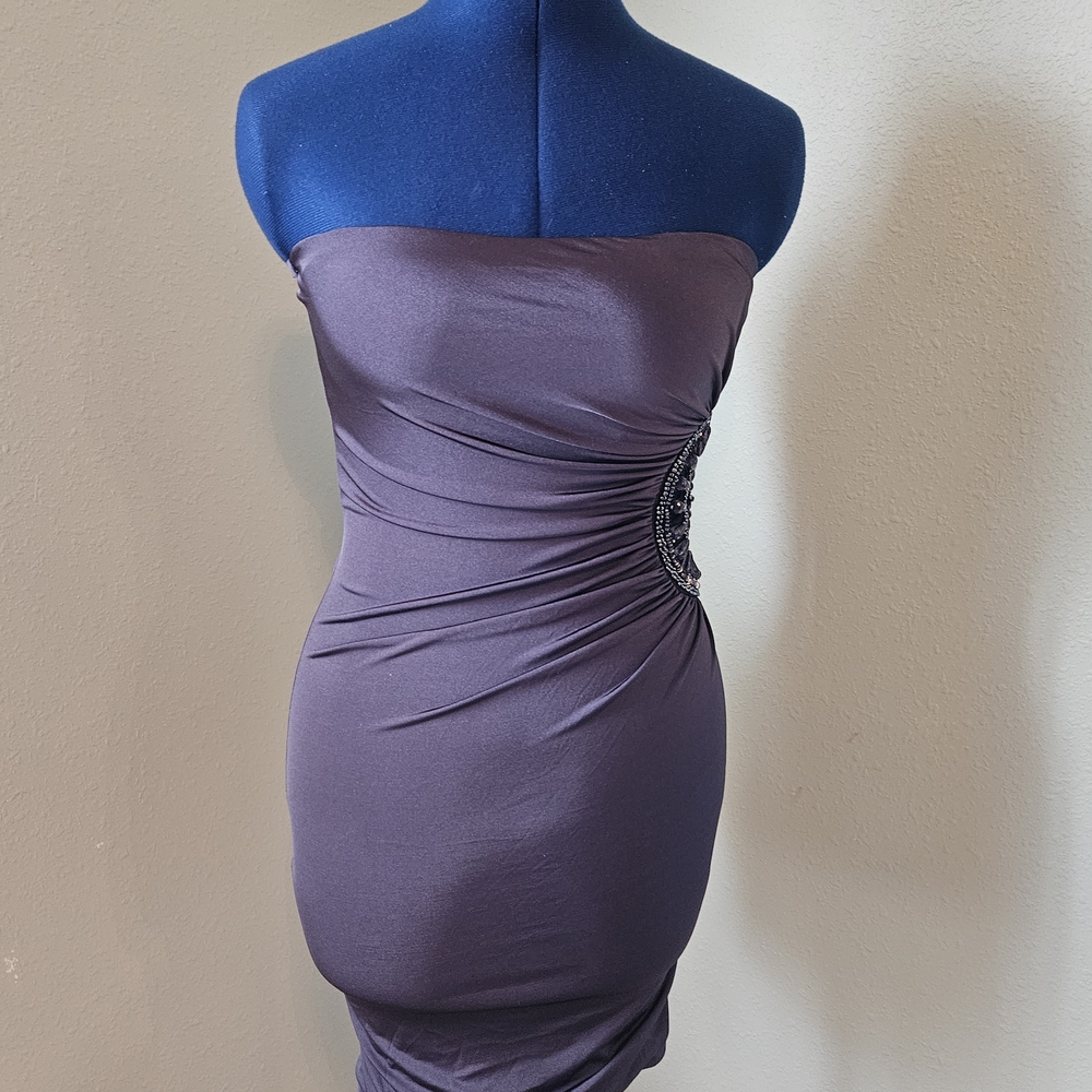 Forever 21 Strapless Dress in Deep Purple Gray